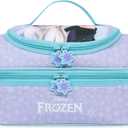 Get Trend Disney Frozen Girls Reusable Insulated Lunch Bag, Lightweight 3L Cooler Bag, Dual Compartment with Handle, Fits Kids Lunch Box for School, Picnic, Elsa Anna Gifts for Girls (Purple Frozen)