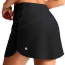 SANTINY Women's Swim Skirt with 2 Pockets High Waisted Tummy Control Tankini Swimsuit Bathing Suit Bottoms for Women (Black, L)