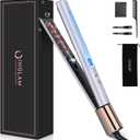 IG INGLAM Titanium Flat Iron Hair Straightener, Curling Iron 1 Inch, Infrared Negative Ionic Hair Straightener 11 Adjust Temp 250F to 450F, Shiny Hair Dual Voltage 110-240V, Gift, Purple