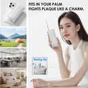 Portable Eco-Friendly Water Flosser 225ML Long-Lasting Endurance Travel Oral Irrigator for Gum Care/Implants/Braces (White)