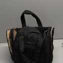 BAGSMART Travel Toiletry Bag with Removable Partition, Puffy Water-resistant Fabric Hanging Organizer for Full-Size Toiletries, Accessories, Black (Large)