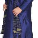 MKP9007 Blue and Ivory Men's Kurta Pyjama Indian Suit Bollywood Sherwani (Blue, M)