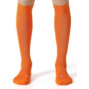 CS CELERSPORT 2/3 Pack Soccer Softball Baseball Socks for Youth Kids Adult Multi-Sport Compression Knee High Socks (Orange, L)