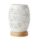 OuXean Bedside Table Lamp, Small Night Light Metal Lampshade and Wood Base, E12 40W Desk Lamp for Bedroom Living Room Home Decor Office Restaurant Bar, White, Without Bulb