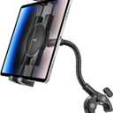 Gooseneck Tablet Holder for Wheelchair/Stroller/Golf Cart/Boat/Mic stand/Indoor Cycling Bike/Gym Bicycle Handlebar Clamp, Compatible with 4.7-13" iPad Pro/Air/Mini, iPhone, Galaxy, Fire HD, E-book