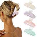 4Pcs Large Hair Claw Clips  Acrylic Big Hair Clips for Thick Hair Strong Hold Hair Jaw Clips Nonslip Banana Hair Barrettes Clips for Women Girls (Sparkle(white/purple/pink/green))