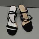 Coutgo Women's Bow Heels Open Toe Stiletto Heels One Strap Party Summer High Heeled Sandals Asymmetric Non-Removable Bow Knot