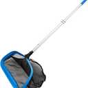 17.5'' Self-repair Pool Net with Pole 10 Ft Thick Aluminum 8 Sections Detachable Pool Poles & Nylon Fine Mesh Netting Bag Wear Resistant Pool Skimmer Net Leaf Rake for Above Ground In-ground Pools