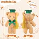 Sotiff 24 Pcs Mini Graduation Bear Plush Gift Stuffed Animal with Cap Gift for Her, for Him, Class of 2026 Graduation Present for College High School for DIY Keychain Xmas Decorations(Green Cap)