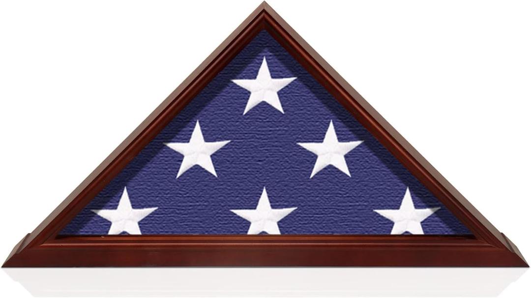 Flag Case for Burial Flag - Freestanding or Wall Mount Flag Display Case for Burial Flag - Folded 9.5 X 5 Foot Flag -Shatter & Scratch Resistant Trophy-Grade Thick Acrylic Front (Standard)