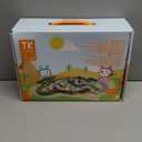 TUMAMA Dinosaur Toys Race Track, 281 Pcs Dinosaur Train Set for Kids 3-5 5-7, Flexible Train Tracks with 4 Dinosaurs Figures, 2 Electric Race Cars with Light, Create A Dinosaur Road Race for Toddlers