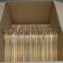 Amber Home 30 Pack Wooden Coat Hangers, Natural Wood Suit Hangers with Non-Slip Pant Bar, Clothes Hangers for Closet Organization, Shirts, Jackets, Dresses, and Pants (Natural, 30)