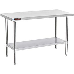 DuraSteel 30x60 Stainless Steel Prep Table - NSF Commercial Metal Work Bench with Under Shelf - Industrial Extra Long Kitchen Island - For Laundry Room, Kitchen, Garage, Restaurant