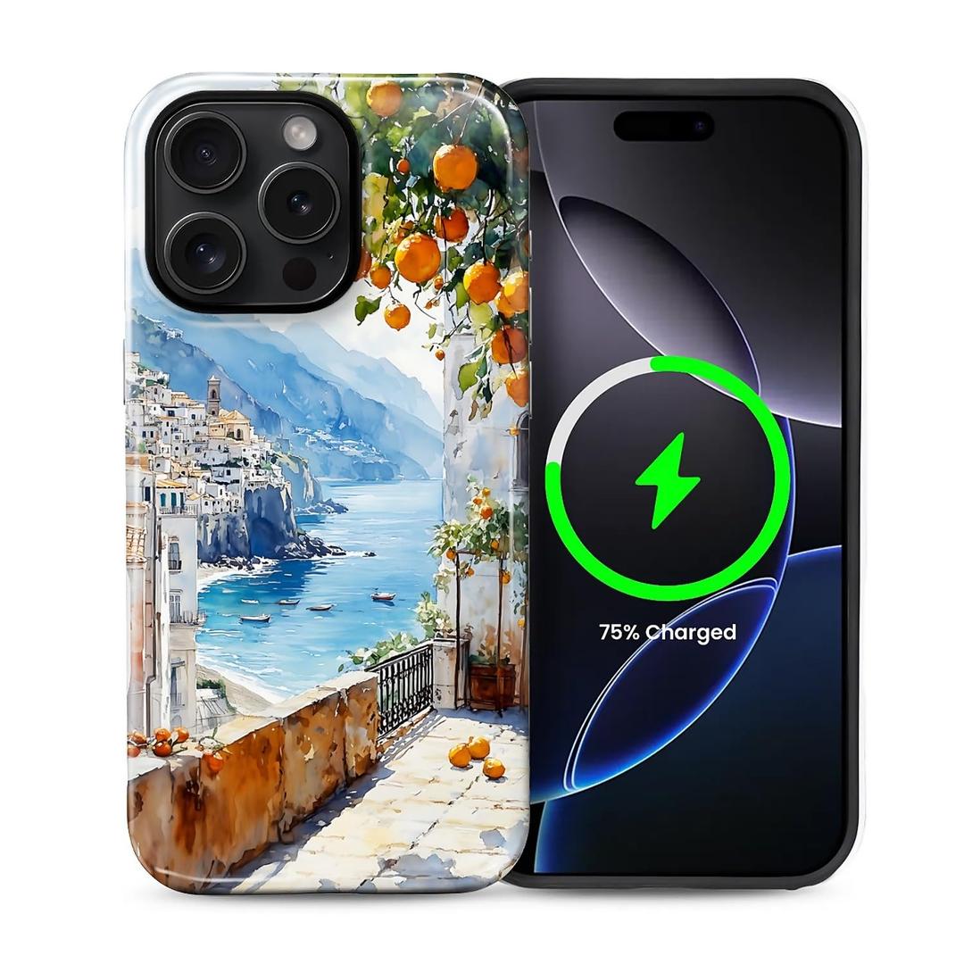 Case for iPhone 15 Pro Max, Magnetic Hybrid Shockproof Protective Phone Case with MagSafe Compatible Design, Lemon Coast