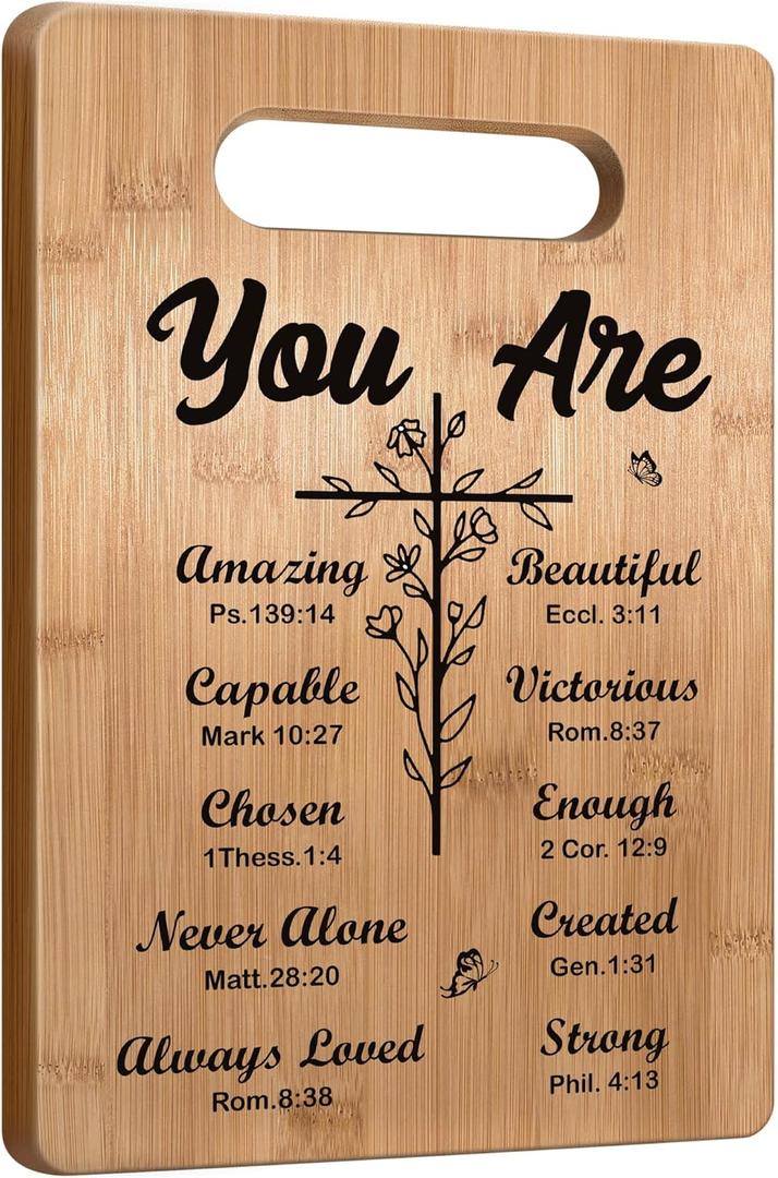 Christian Gifts Religious Gifts for Women, Inspirational Gifts with Prayers, Christmas Cutting Board Gifts for Women Friend - You Are Beautiful