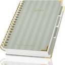 Aesthetic Thick Spiral Notebook With Tabs - Premium Journal For Women Size B5 - College Ruled Note Book With 300 Lined Pages and Dividers - Perfect For Writing And Staying Organized at Work or School (Sage)