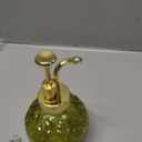 Birugen Vintage Soap Dispenser for Bathroom,Glass Kitchen Soap Dispenser with Pump, Farmhouse Antique,Cute Small Rustic Decor(Green Gold)