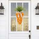 KI Store Tulip Carrot Wreath Orange Carrot Swag Easter Door Decoration Spring Decor for Door Window