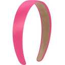 4 x WantGor Satin Headbands for Women, 1.2 Inch Wide Solid Hair Bands Plain Hairband Holiday Head Band Hair Accessories for Crafts DIY (Rose Red)