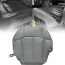 SecosAutoparts Driver and Passenger Bottom and Top Lean Back Replacement Leather Seat Cover Gray Compatible with Chevy Silverado Tahoe Sierra Suburban Avalanche 1999 2000 2001 2002