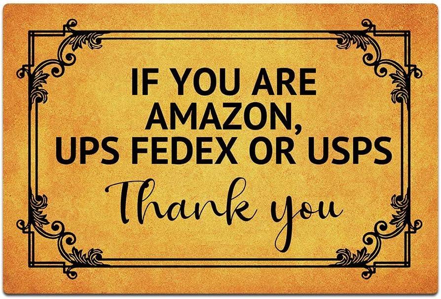 Funny Front Door Mat If You are Amazon,Deliveries Wanted Funny Doormat for Outdoor/Indoor Uses, Low-Profile Rug Mats for Entry 23.6"(W) X 15.7"(L)