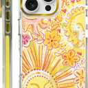 Clear Magnetic Case for iPhone 16 Pro, Slim Anti-Yellow Transparent Cover, Military Grade Protection, Phone Cases for iPhone 16 Pro, Retro Sun