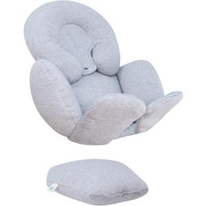 JYOKO Kids Reducer Cushion Infant Head & Baby Body Support Antiallergic 100% Cotton (Head, Body and Back Support, Grey Stone) 3 Parts