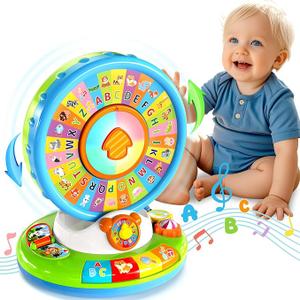 Duchong Learning Toy for Kids 1 2 3 Year Old Boys Girls, Spin and Sing Alphabet Zoo with Sounds, Interactive Educational Toys for Toddler 2-3, First Christmas 1st Birthday Gifts Toy