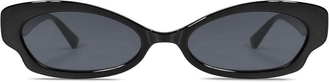 Trendy Y2k Butterfly Sunglasses for Women Cute Fun UV400 Sunnies AP3676 (C1 Black/Grey)