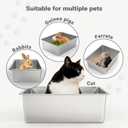 Kirecoo Stainless Steel Cat Litter Box, Large Metal High Sided Cat Pan Box, Indoor Litter Tray, Non Stick, No Smell, Easy to Clean, Pet Toilet Supplies for Cats