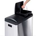 Step N' Sort The 16 Gal. 2-Compartment Stainless Steel Trash and Recycling Bin