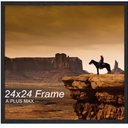 A PLUS MAX Square 24x24 Frame, Black Engineered Wood Picture Frame for 24 x 24 Picture Poster Photo, Light Weight 24 by 24 Frame with Wood-grain for Wall - 1 Pack/Black/24 x24