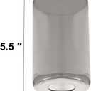 Smoke Gray Glass Lamp Shade 2 Pack, Industrial Glossier Light Fixture Replacement Glass Cylinder Shade or Globe for Pendant Light Chandelier Wall Sconce, 1 5/8 inch Fitter