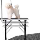 LEIBOU 36-inch Height Adjustable(23''~33.8'') and Foldable Pet Dog Grooming Table with Grooming Arm & Noose for Dog Cat Pet Grooming Maximum Capacity Up to 260lbs