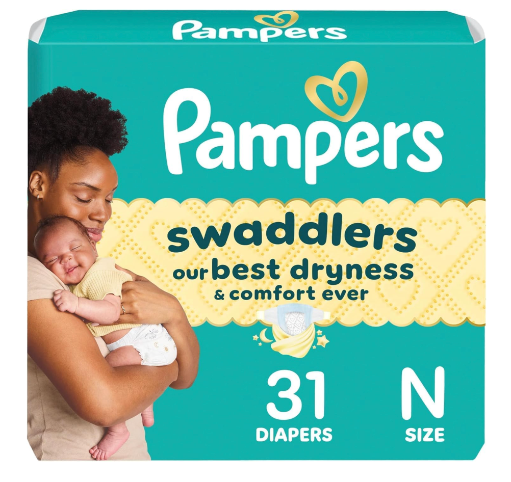 Pampers Baby Diapers  Swaddlers  Size 0, 31 Count, Ultra Absorbent Disposable Newborn Diaper