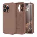 Magnetic for iPhone 14 Pro Case, Compatible with MagSafe, [Full Camera Protection][Screen Protector] Silicone Shockproof Protective Phone Case for iPhone 14 Pro 6.1", Brown