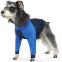 LeLePet Dog Recovery Suit for Front Legs, Dog Sleeve to Stop Licking, Elbow Protector for Leg Injuries Shoulder Wounds After Surgery Male Female,Zippered Long-Sleeved Shirt Cone Alternative (M)