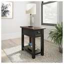 Signature Design by Ashley Tyler Creek Chair Side End Table, Light Brown & Whitewash (Black)