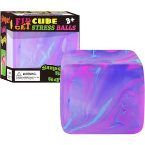 Fidget Toys Squishy Stress Cube, Stress Balls for Kids Adults Squishies Stress Relief, Ice Squishy Cube Sugar Balls, Sensory Toys for Kids with Autism, Fidgets for Classroom Prize Toys (Purple)