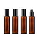 4Pcs 60ml Amber Lotion Pump Bottle Refillable Empty Glass Bottle Travel Size Cosmetic Containers for Liquid Soap, Shampoo, Conditioner, Serum