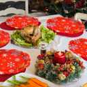 2 x Treasure Cove Christmas Snowflake Oval Paper Plates Large Disposable Red Christmas Plates Winter Snowflake Platters Tableware Decor for Xmas Holiday New Year Party Supplies 24Pcs 10" x 12"