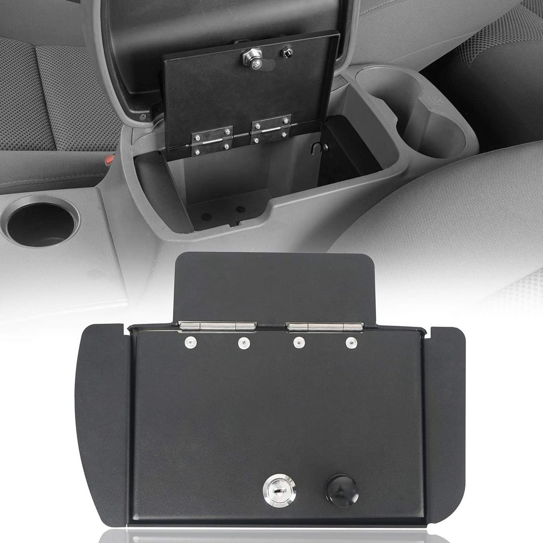 Hooke Road Tacoma Center Console Safe Lockbox Extra Storage Compatible with Toyota Tacoma 05-15 2nd Gen Pickup Truck