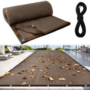 Pool Leaf Net Cover with Gromments and Ropes, 20 x 40 FT Mesh Pool Covers for Inground/Above Ground Swimming Pools, Keep Leaves Out of Your Pool, Tear Resistant, UV Resistant, Reatherproof