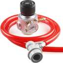 LUCKEG Mini Gas Regulator Tr21.4 Soda Charger Include Red Gas Line Assembly, Ball Lock Gas Disconnect Corny Keg Dispenser Soda Cylinders Soda Canister For Beer Homebrewing