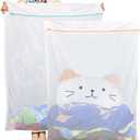 Tenn Well Extra Large Mesh Laundry Bags, 2 Pack 43 x 35 inch Jumbo Delicates Bag for Washing Machine, Large Mesh Bags for Delicates, Coats, Blankets, Bedding, Toys, Pet Items (White)