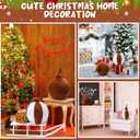 2 Pcs Christmas Pillows 7 Inch Round Christmas Ornament Shaped Throw Pillow Cute 3D Ball Xmas Throw Cushion Decoration for Bed Couch Sofa Chair Living Room(Brown and White)