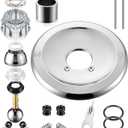Shower Handle Renovation Repair Trim Kit Compatible with Delta RP54870, Single Function Tub Trim Kit Compatible with Delta 600 Series Shower Valve, Acrylic Handle(Chrome)