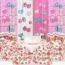 3 x BFHUILTD 12 Pcs Cute Pink birthday party Decorations,Rainbow Party Supplies, Bow Strawberry party favor boxes,Birthday Supplies for Girl