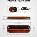 Partsam 3PCS Amber LED Cab Roof Marker Light Top Running Lights w/Wiring Compatible with Silverado/Sierra 1500 1500HD 2500 2500HD 3500 2002 2003 2004 2005 2006 2007 Pickup Trucks