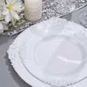 Nervure 350PCS Silver Plastic Plates - Silver Plastic Dinnerware Sets for 50 Guests - 100 Disposable Plates, 150 Silverware, 50 Cups, 50 Napkins for Wedding & Party